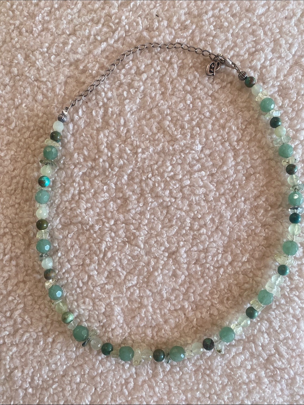Sage Green Beaded Women's Necklace - Unbranded